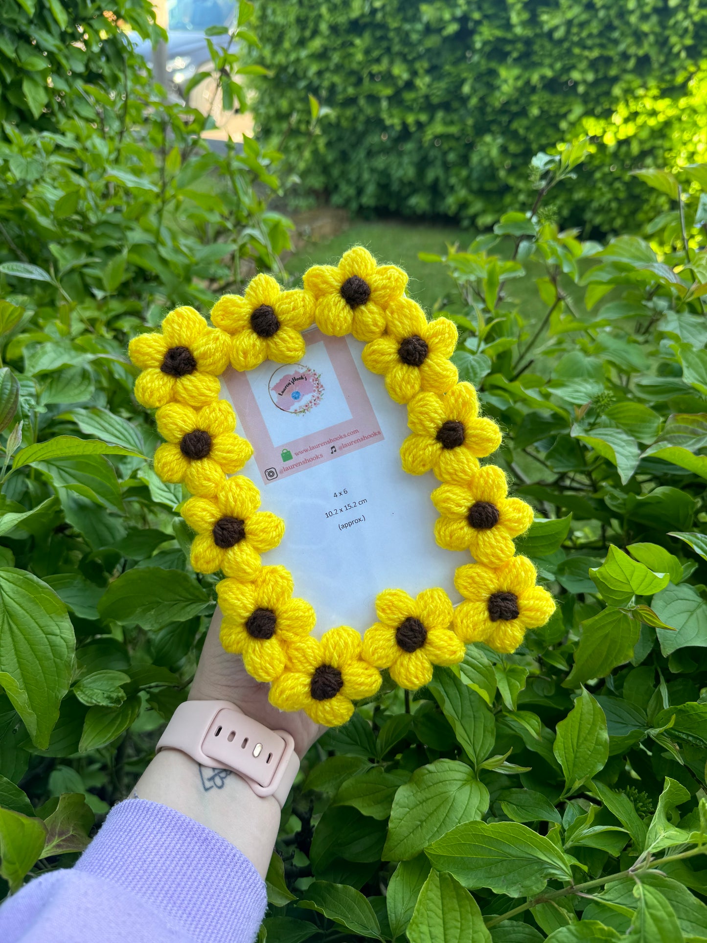 Crochet Sunflower Photo Frame