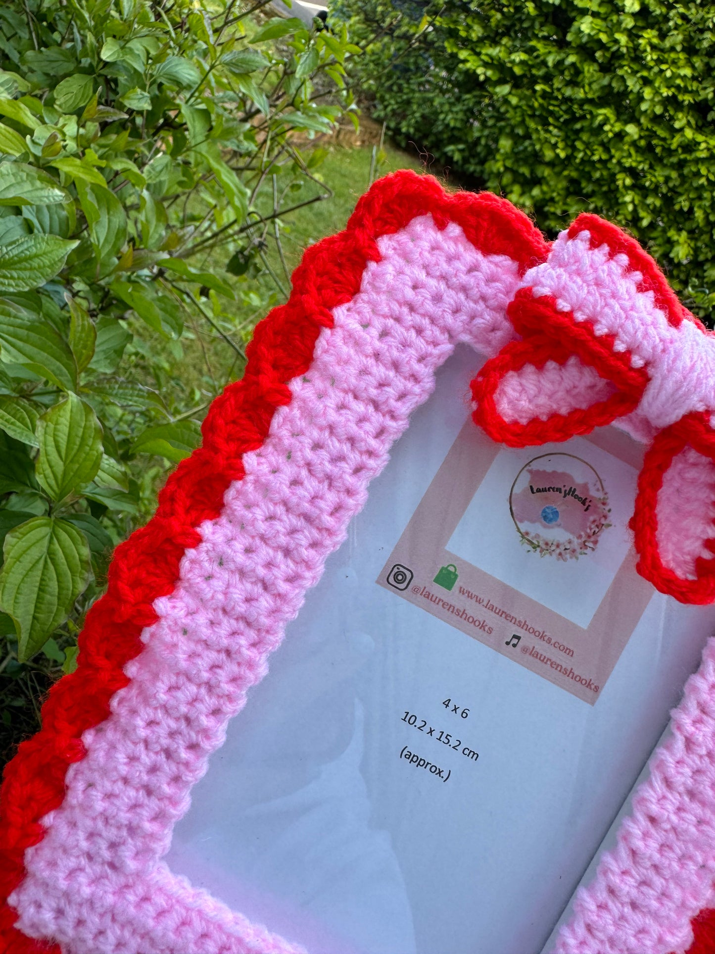 Crochet Bow Photo Frame