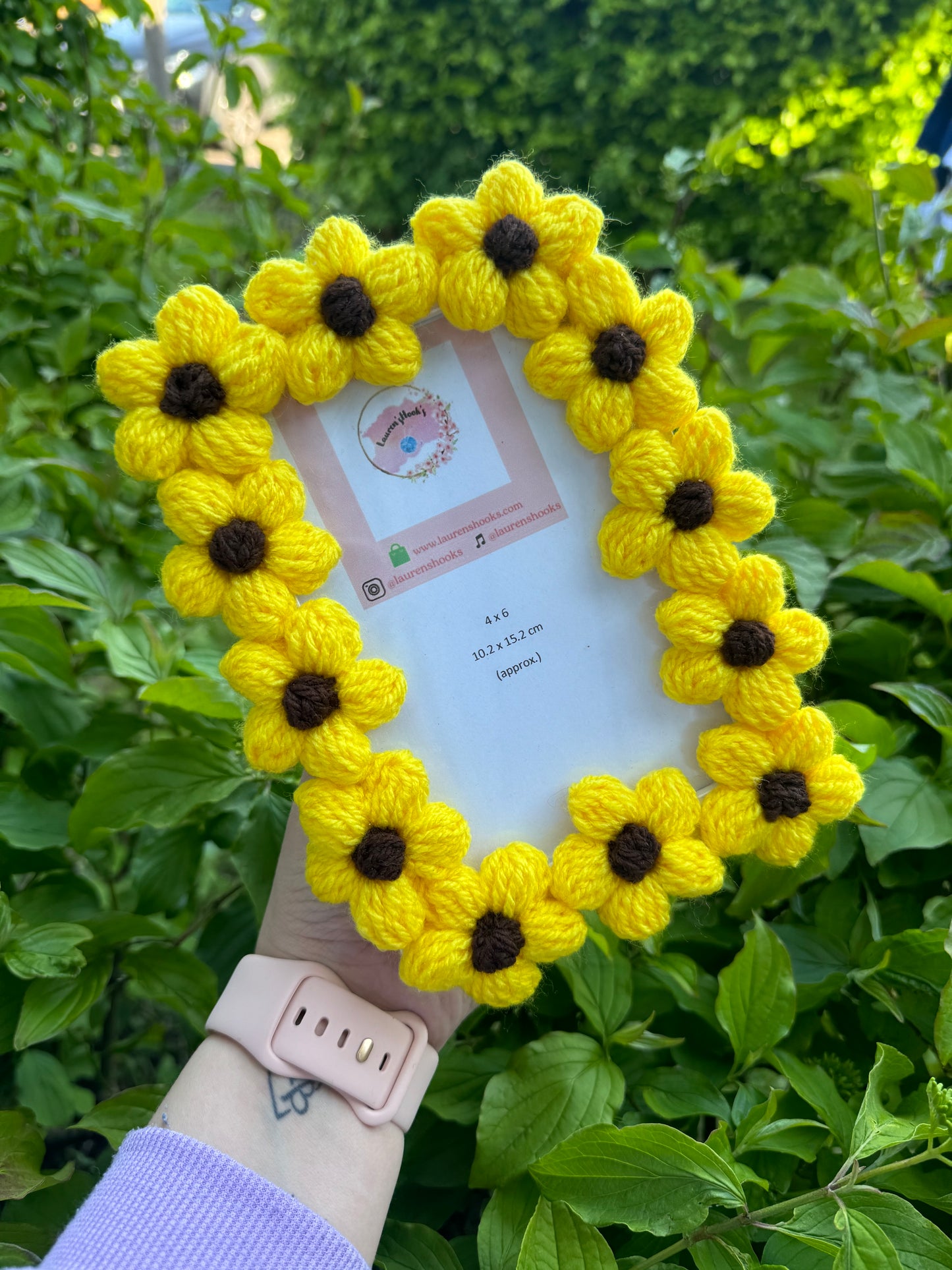 Crochet Sunflower Photo Frame
